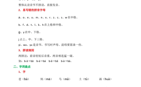 第二单元核心知识点_一年级上下册资料_一年级上语数英上下册学习资料_3-6-1、小学一年级语文上册_统编、部编、人教（语文全国统一只有一个版）_2023新增_2023秋一上语文单元核心知识点