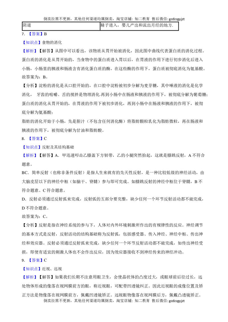 吉林省长春市2021年中考生物试卷(学生版)_吉林省长春市-历年中考真题_9-吉林省长春市-中考生物（21-25）_吉林省长春市2021年中考生物试卷