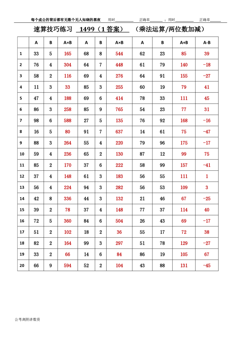 新速算1493-1502（答案版）_2026考公资料_超格合集_数资高照合集_速算高照抖音速算直播课_速算每日打卡题