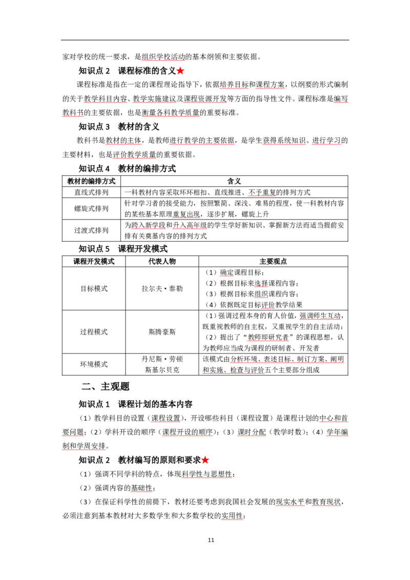 中学教育知识与能力考前必备知识点清单_教资_2026上半年中学教资笔试（更新中）_03教资笔试高频考点清单（科一+科二+科三）