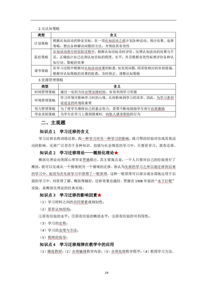 中学教育知识与能力考前必备知识点清单_教资_2026上半年中学教资笔试（更新中）_03教资笔试高频考点清单（科一+科二+科三）