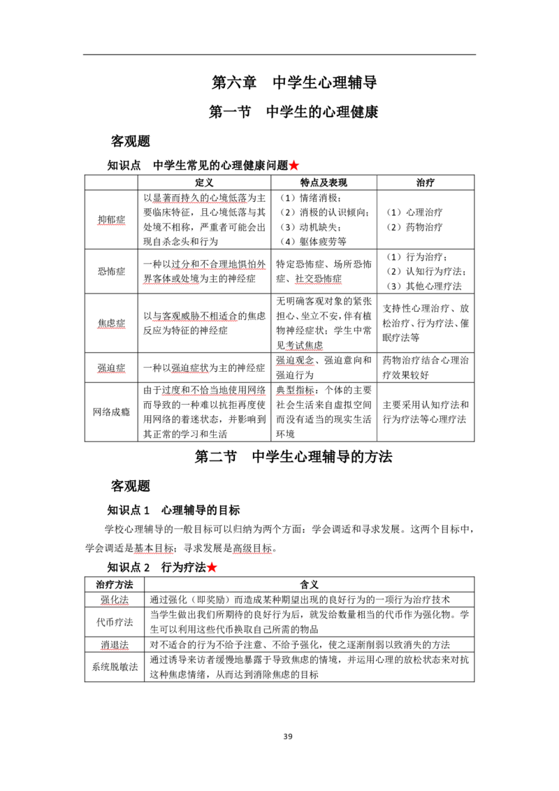 中学教育知识与能力考前必备知识点清单_教资_2026上半年中学教资笔试（更新中）_03教资笔试高频考点清单（科一+科二+科三）