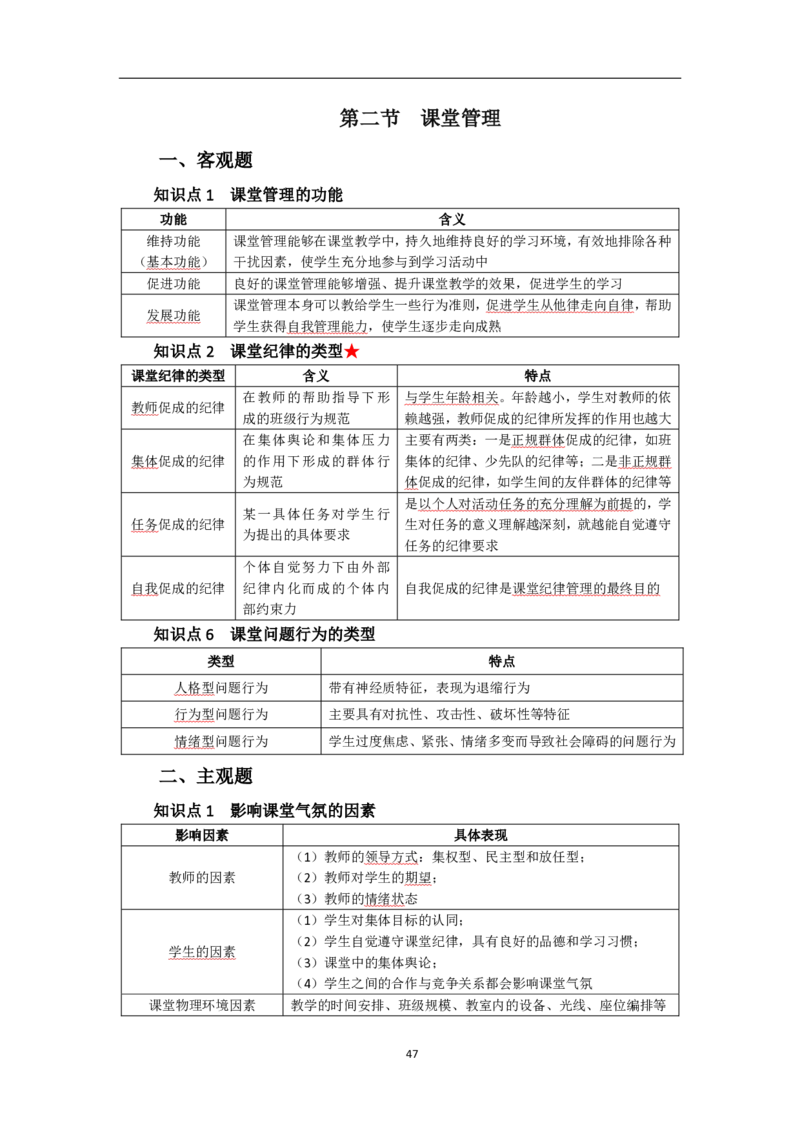 中学教育知识与能力考前必备知识点清单_教资_2026上半年中学教资笔试（更新中）_03教资笔试高频考点清单（科一+科二+科三）