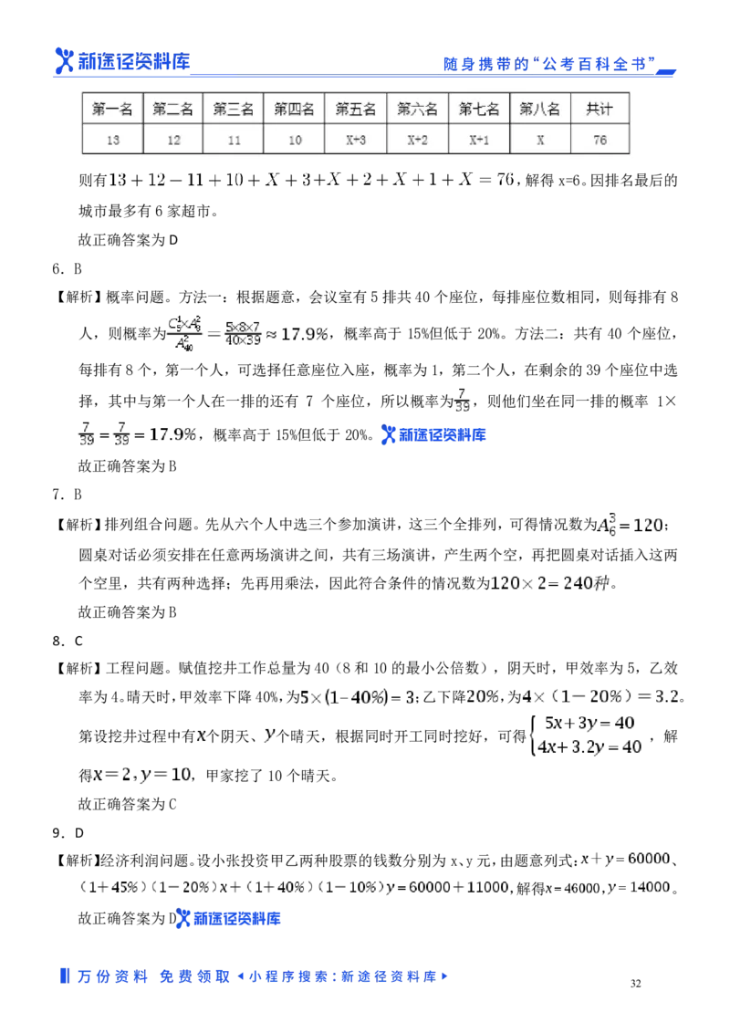 数量关系精选250题解析_2026考公资料_（10）粉笔_26行测5000题+申论100（2026版）_行测近六年精选1300题