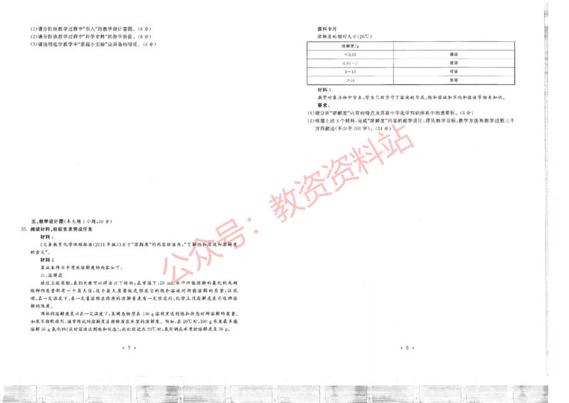 2019年下半年初中《化学》教师资格证笔试真题及答案解析_教资_33教资笔试历年真题汇总（科一+科二+科三）_科三真题_02初中科三各科电子资料包合集_化学（资料文档）
