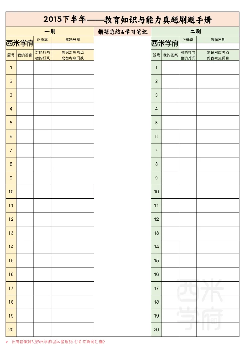 14年-19年真题刷题册-小学-教育知识_教资_25下资料合集二_2025下（科一科二）十年真题汇编「最新完整版❗️」_小学：10年教资真题汇编