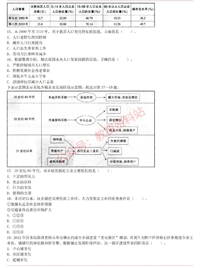 2015上-2019上初中地理学科知识历年真题及解析_教资_33教资笔试历年真题汇总（科一+科二+科三）_科三真题_02初中科三各科电子资料包合集_地理（资料文档）_初中地理