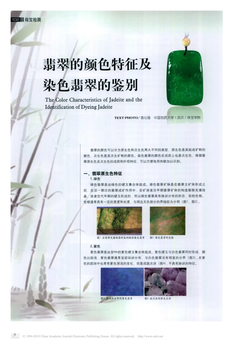 翡翠的颜色特征及染色翡翠的鉴别_X018-玉石珠宝鉴定教程最新合集_8、玉石翡翠鉴定与投资电子资料