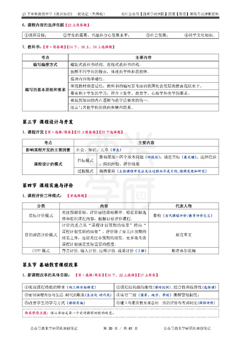 25下中学-教育知识与能力一轮笔记_教资_初高中2026教资_25下教师资格证_中学三色笔记_另外一个机构