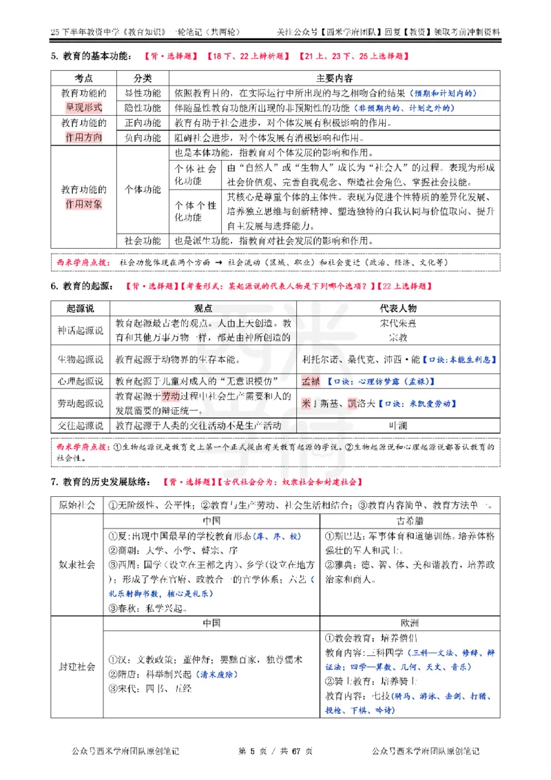 25下中学-教育知识与能力一轮笔记_教资_初高中2026教资_25下教师资格证_中学三色笔记_另外一个机构