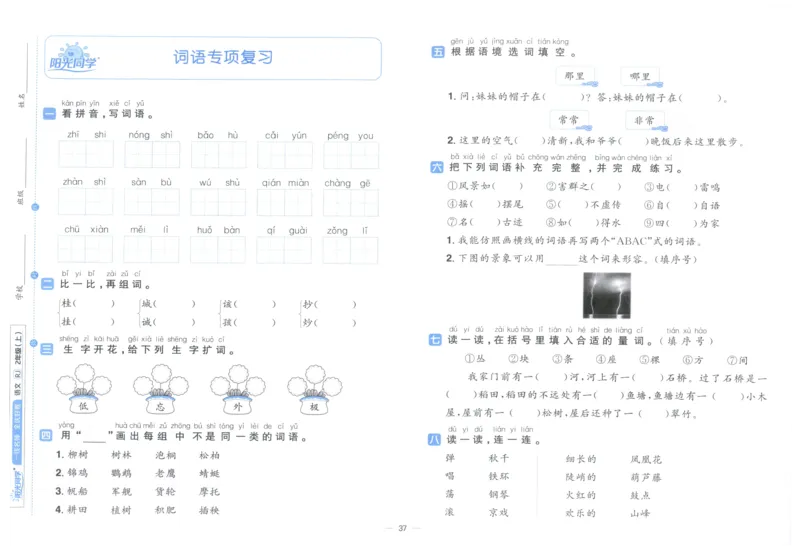 阳光同学全优好卷二年级人教版上册语文_25秋小学语数英习题试卷_语文_语文《阳光同学全优好卷》25秋(1)