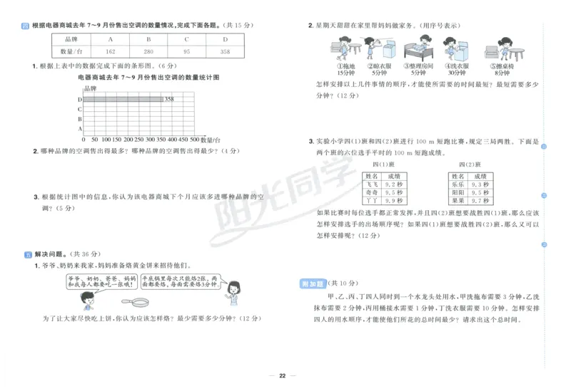 阳光同学全优好卷四年级人教版上册数学_25秋小学语数英习题试卷_数学_人教版_数学《阳光同学全优好卷》人教25秋(1)
