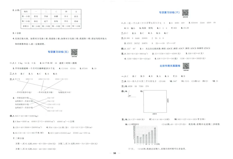 阳光同学全优好卷四年级人教版上册数学_25秋小学语数英习题试卷_数学_人教版_数学《阳光同学全优好卷》人教25秋(1)