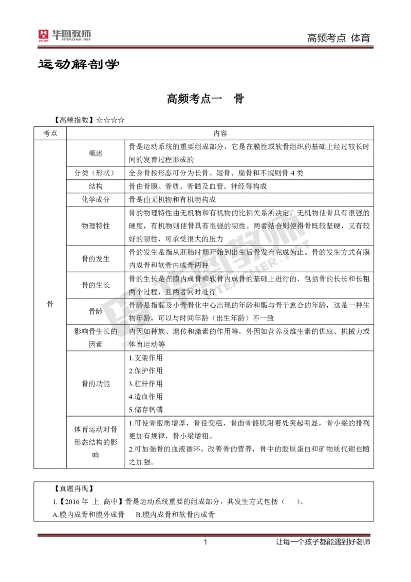 中学体育高频考点_教资_33教资笔试历年真题汇总（科一+科二+科三）_科三真题_02初中科三各科电子资料包合集_体育（资料文档）_初中体育_03高频考点及笔记