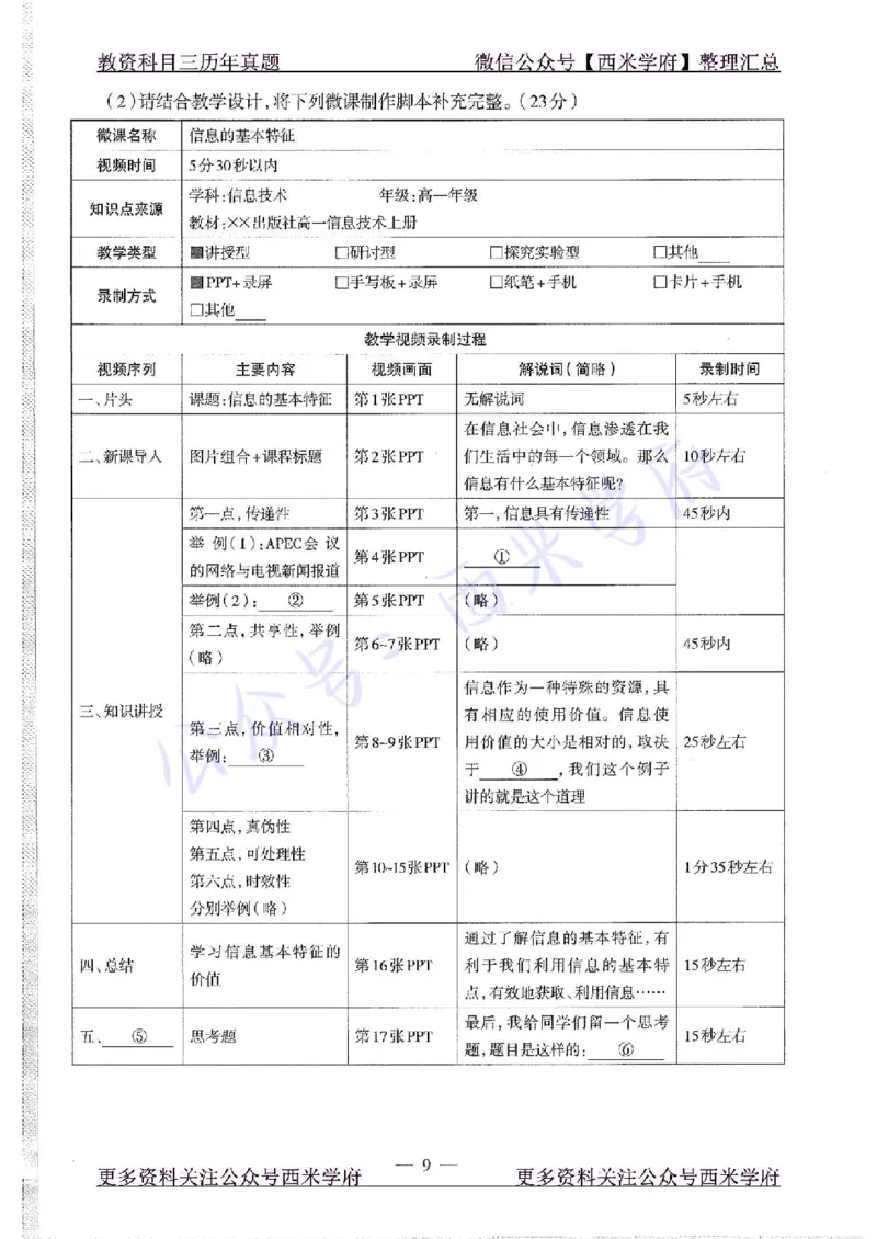 15年上-高中信息技术-真题及答案解析_教资_25下资料合集二_25下最新科三知识点汇编+思维导图-高中_05.信息技术_02.历年真题