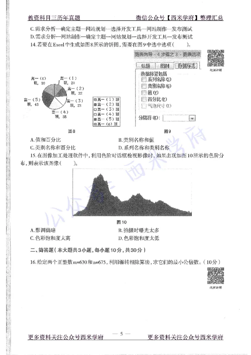 15年上-高中信息技术-真题及答案解析_教资_25下资料合集二_25下最新科三知识点汇编+思维导图-高中_05.信息技术_02.历年真题