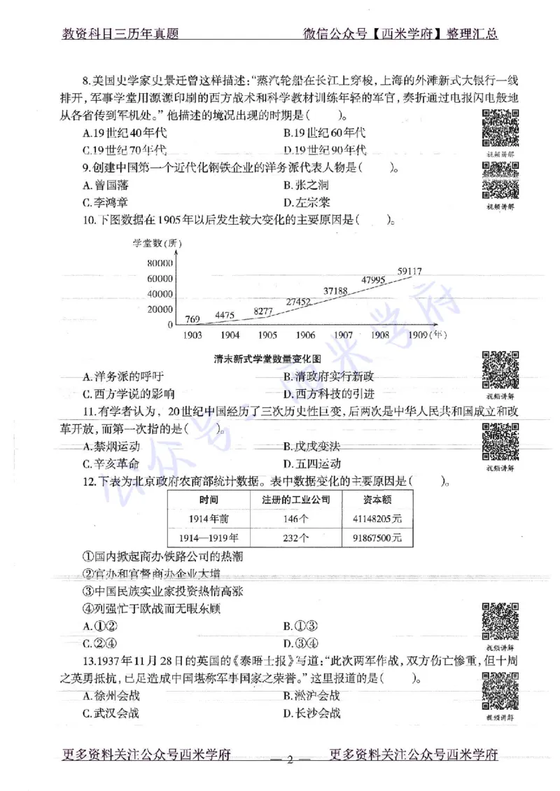 16年下-19年上-高中历史-真题及答案解析_教资_25下资料合集二_25下最新科三知识点汇编+思维导图-高中_11.历史_02.历年真题