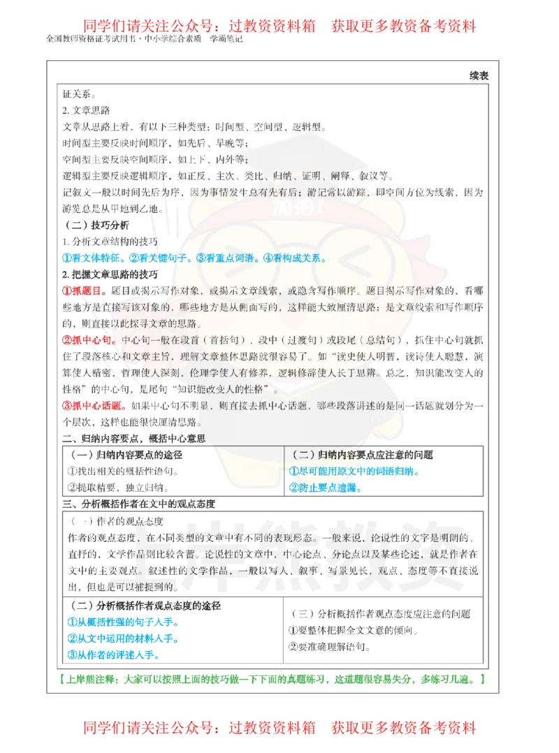 中小学-阅读理解必看_教资_初高中2026教资_26上资料（持续更新）_01重点笔记（可平替教材建议打印）_26上-中学教资笔试重点笔记_综合素质