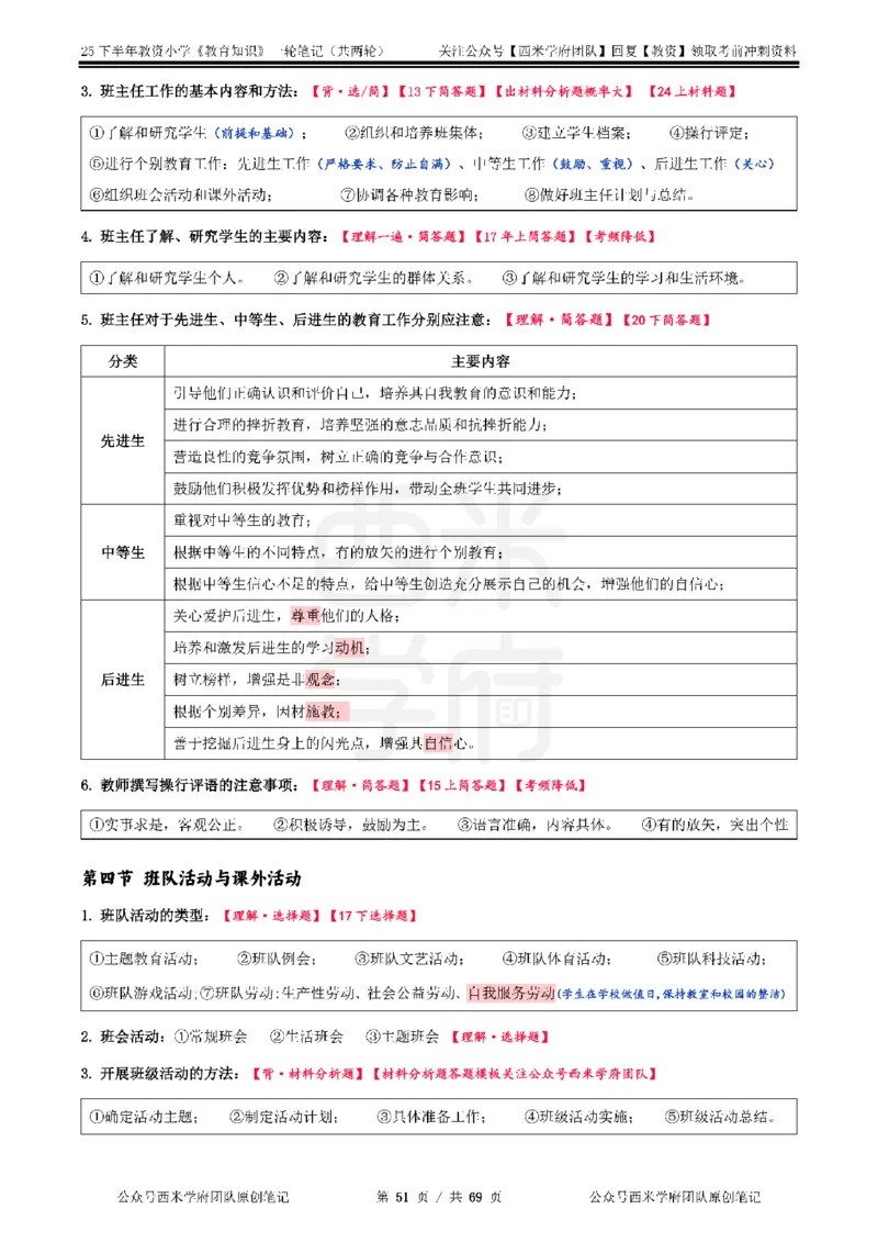 25下小学-教育知识与能力一轮笔记_教资_25下资料合集二_2025下一轮学霸笔记_2025下小学科一科二笔记+习题