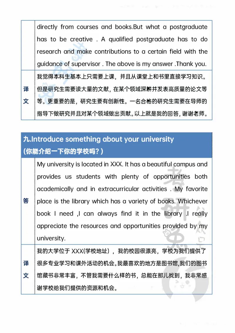 考研英语复试问答必备10题汇总_26考研复试_10考研复试资料25_考研英语复试必备问题汇总