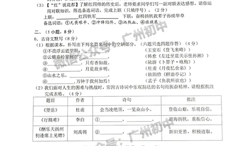 花都区2023-2024学年九上期末语文试题_广州九上月考+期中+期末+一模二模+中考真题_2023-2024广州各区九上期末统考真题带答案_花都区