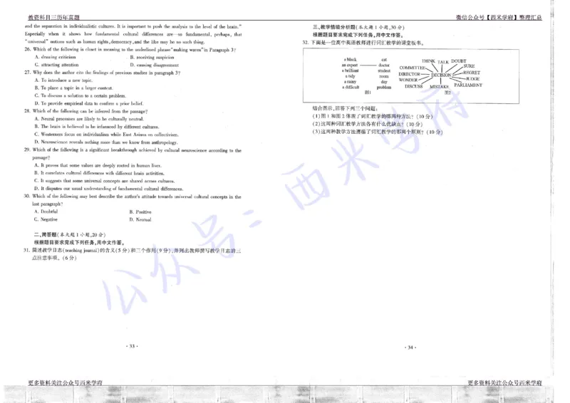 16年上-19年下-高中英语真题-题本_教资_25下资料合集二_25下最新科三知识点汇编+思维导图-高中_03.英语_02.历年真题