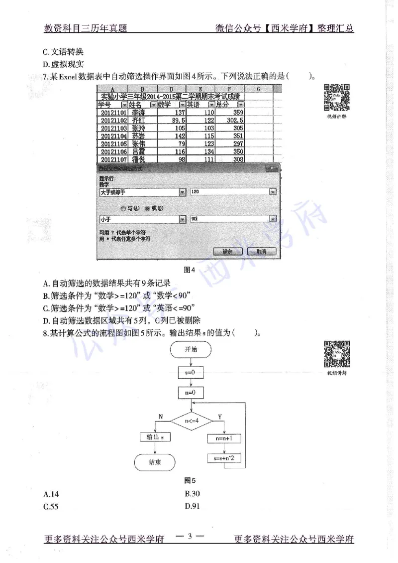 16年下-19年上-高中信息技术-真题及答案解析_教资_25下资料合集二_25下最新科三知识点汇编+思维导图-高中_05.信息技术_02.历年真题