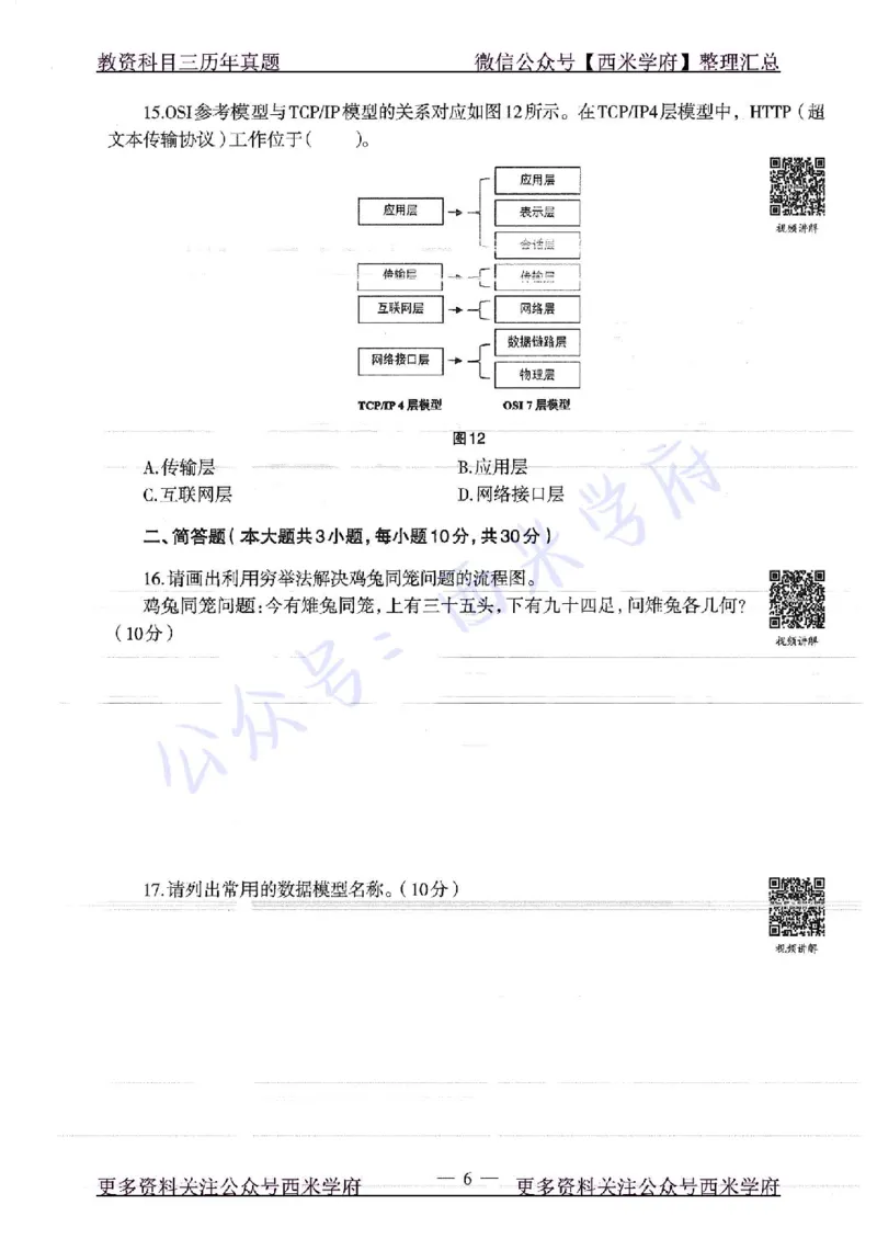 16年下-19年上-高中信息技术-真题及答案解析_教资_25下资料合集二_25下最新科三知识点汇编+思维导图-高中_05.信息技术_02.历年真题