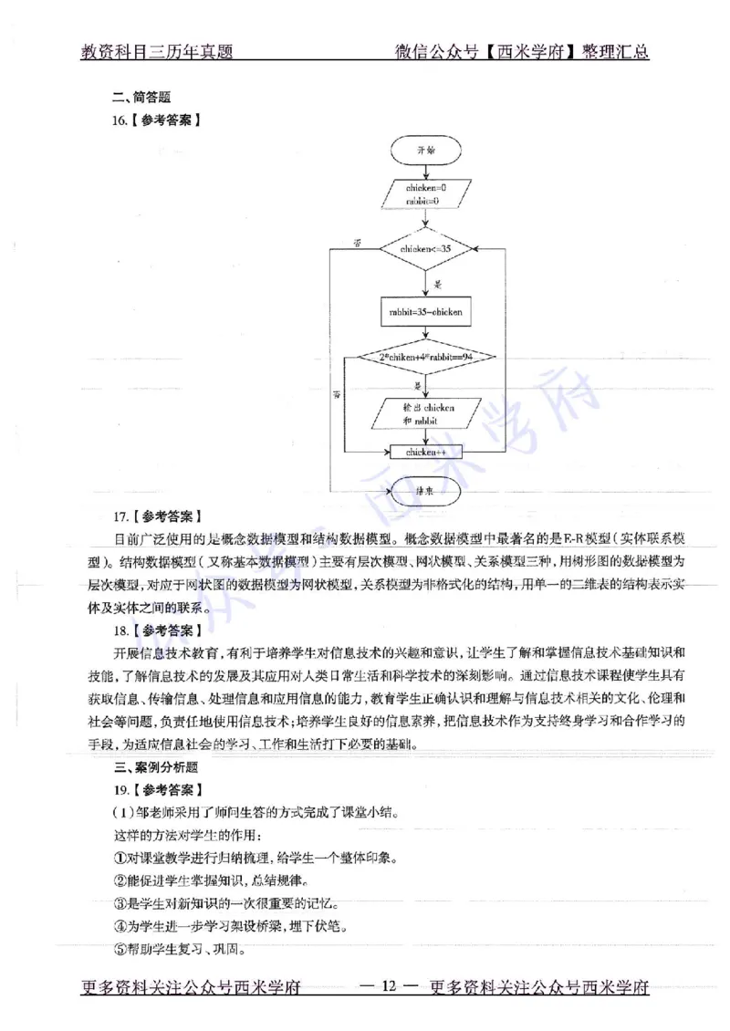16年下-19年上-高中信息技术-真题及答案解析_教资_25下资料合集二_25下最新科三知识点汇编+思维导图-高中_05.信息技术_02.历年真题