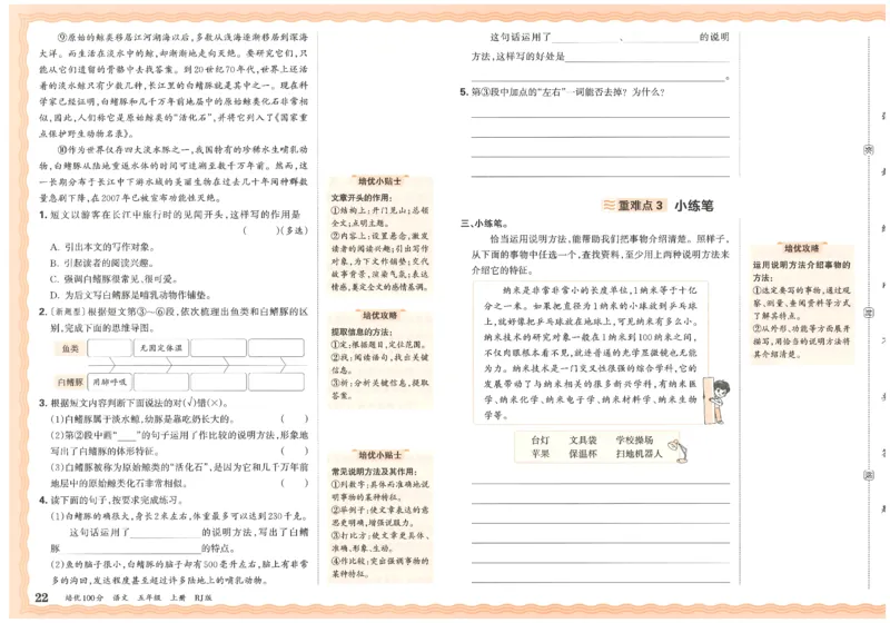 五上语文王朝霞培优100分_25秋小学语数英习题试卷_语文_25秋培优100分语文