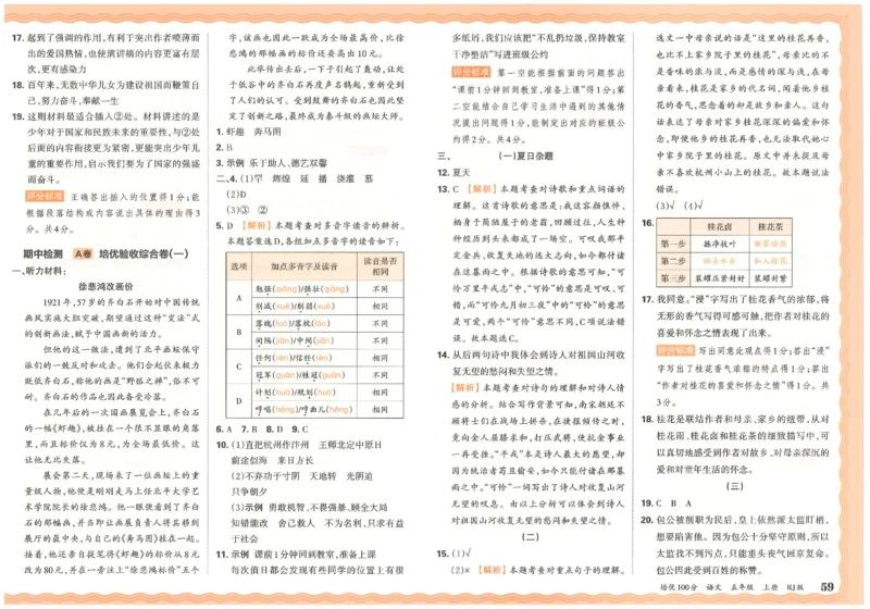 五上语文王朝霞培优100分_25秋小学语数英习题试卷_语文_25秋培优100分语文