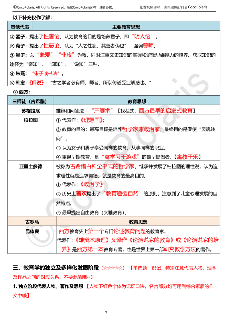 0126上中学科二CocoPolarisの教育知识与能力学习讲义(1)(1)_教资_2026coco教资笔试资料_26上中学科二CocoPolarisの中学教育知识与能力笔记
