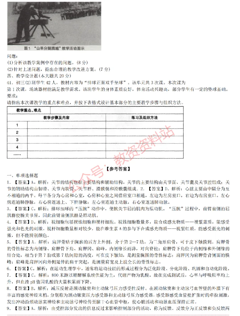 2015上-2019上初中体育学科知识历年真题及解析_教资_33教资笔试历年真题汇总（科一+科二+科三）_科三真题_02初中科三各科电子资料包合集_体育（资料文档）_初中体育