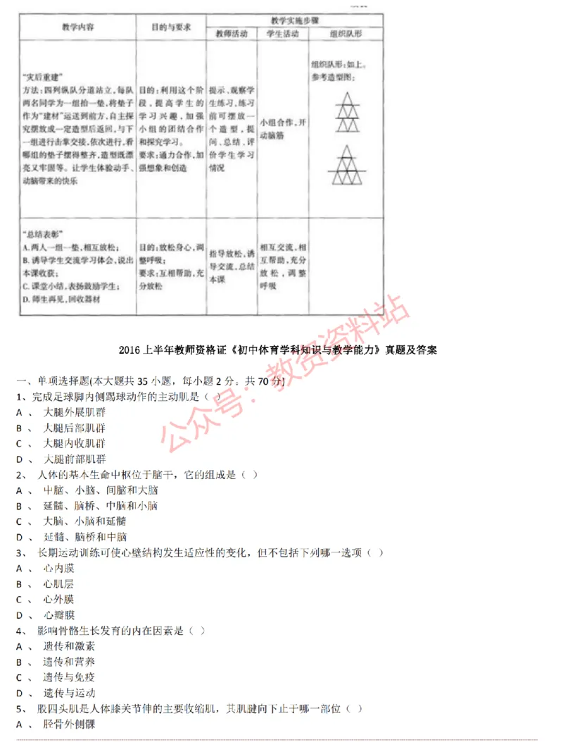2015上-2019上初中体育学科知识历年真题及解析_教资_33教资笔试历年真题汇总（科一+科二+科三）_科三真题_02初中科三各科电子资料包合集_体育（资料文档）_初中体育