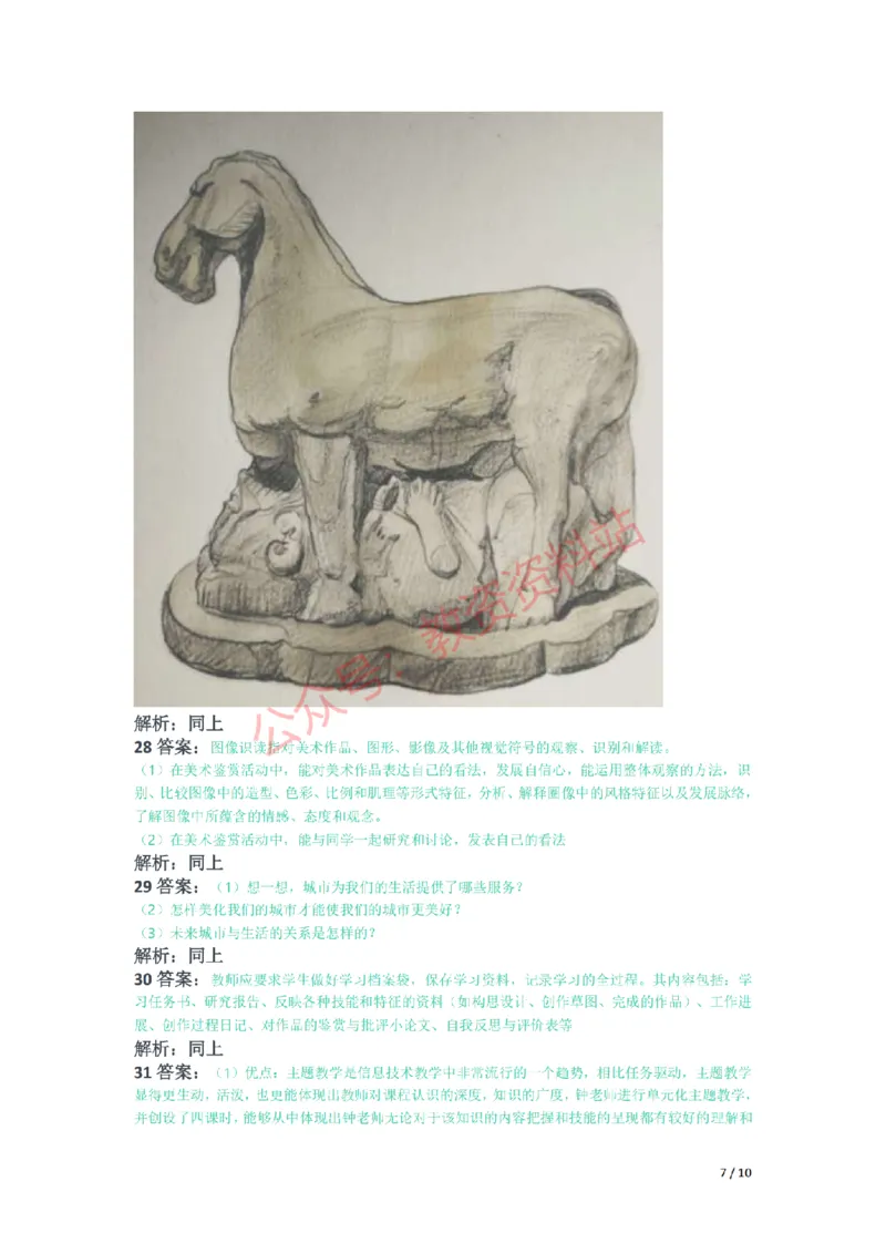 2021年下半年高中《美术》教师资格证笔试真题及答案解析_教资_33教资笔试历年真题汇总（科一+科二+科三）_科三真题_02高中科三各科电子资料包合集_美术（资料文档）