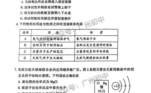 越秀区2023-2024学年九上期末化学试题_广州九上月考+期中+期末+一模二模+中考真题_2023-2024广州各区九上期末统考真题带答案_越秀区