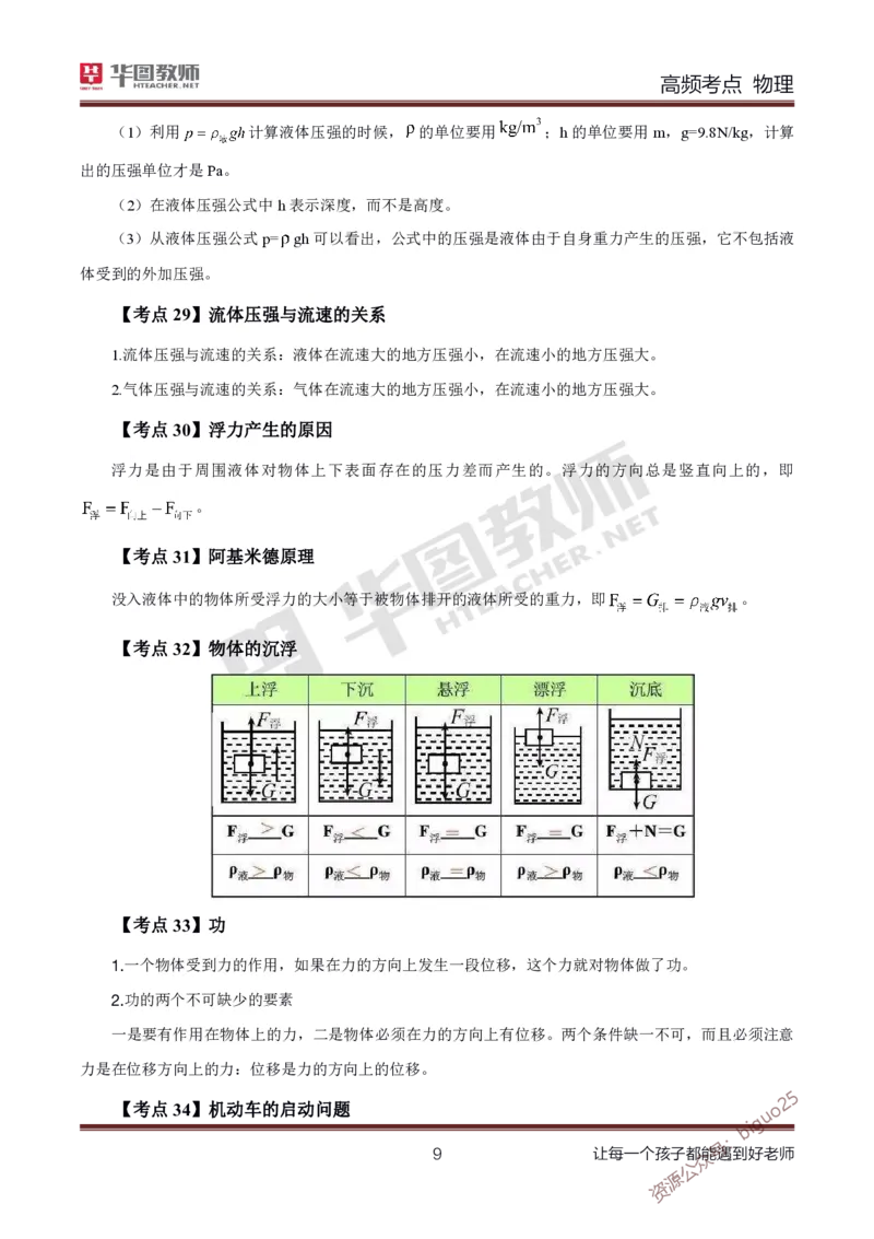 中学物理高频考点_教资_33教资笔试历年真题汇总（科一+科二+科三）_科三真题_02高中科三各科电子资料包合集_物理（资料文档）_高中物理_03科三高频考点及笔记