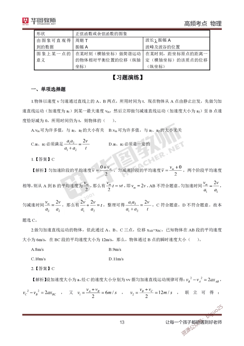 中学物理高频考点_教资_33教资笔试历年真题汇总（科一+科二+科三）_科三真题_02高中科三各科电子资料包合集_物理（资料文档）_高中物理_03科三高频考点及笔记