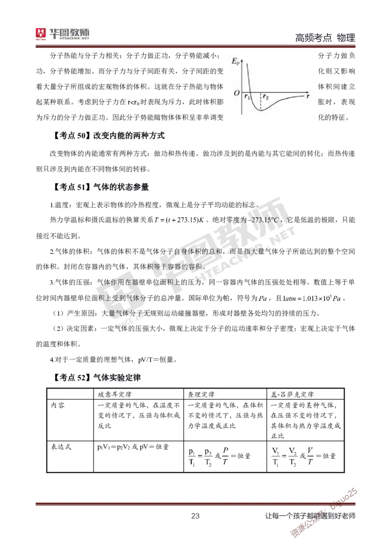 中学物理高频考点_教资_33教资笔试历年真题汇总（科一+科二+科三）_科三真题_02高中科三各科电子资料包合集_物理（资料文档）_高中物理_03科三高频考点及笔记