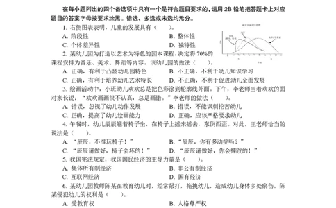 101综合素质（幼儿园）2019年上半年@真题卷_教资_33教资笔试历年真题汇总（科一+科二+科三）_教资笔试-历年真题丨2012年-2025年笔试科目一、科目二真题汇总_101幼儿《综合素质》2017-2023