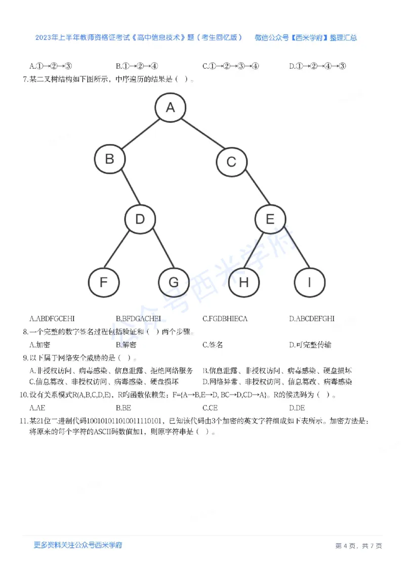 23年上-高中信息技术-教师资格证笔试真题_教资_25下资料合集二_25下最新科三知识点汇编+思维导图-高中_05.信息技术_02.历年真题