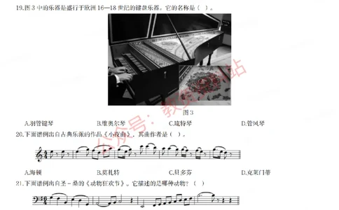 2020年下半年初中《音乐》教师资格证笔试真题及答案解析_教资_33教资笔试历年真题汇总（科一+科二+科三）_科三真题_02初中科三各科电子资料包合集_音乐（空）