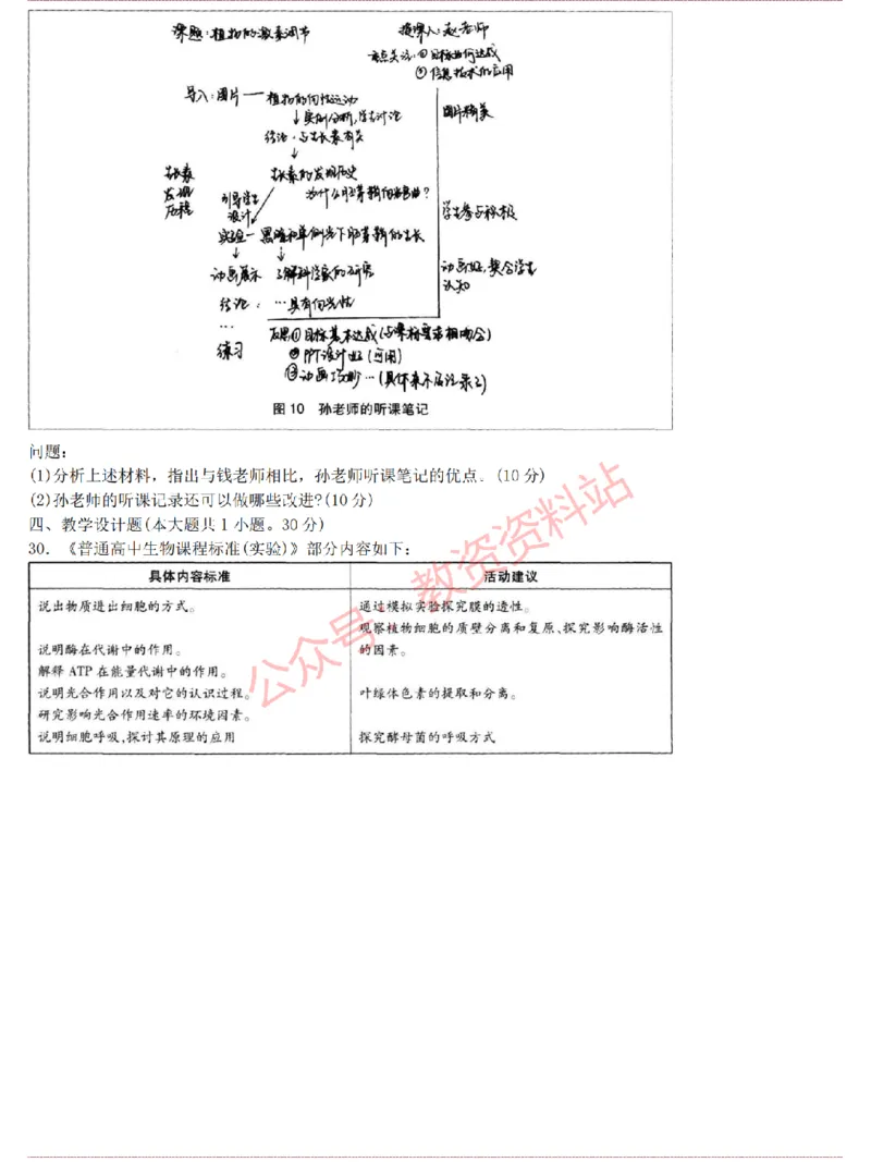2015上-2019上高中生物学科知识历年真题及解析_教资_33教资笔试历年真题汇总（科一+科二+科三）_科三真题_02高中科三各科电子资料包合集_生物（资料文档）_高中生物