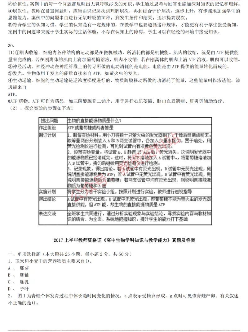 2015上-2019上高中生物学科知识历年真题及解析_教资_33教资笔试历年真题汇总（科一+科二+科三）_科三真题_02高中科三各科电子资料包合集_生物（资料文档）_高中生物