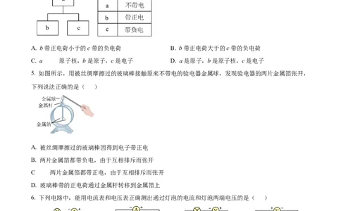 精品解析：广东省广州市西关外国语学校教育集团2024-2025学年九年级上学期期中考试物理试题（原卷版）_广州九上月考+期中+期末+一模二模+中考真题