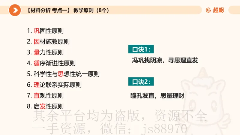 中学教学材料分析题课件_教资_CG26上教资笔试中学_0226上中学-教育知识与能力（更新中）_03材料分析解题觉醒