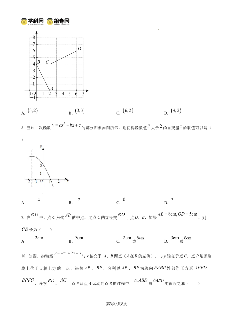精品解析：广东省广州市越秀区执信中学2024-2025学年九年级上学期期中数学试卷（原卷版）_广州九上月考+期中+期末+一模二模+中考真题_2024年秋九年级上学期期中考试试卷和答案解析