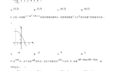 精品解析：广东省广州市越秀区执信中学2024-2025学年九年级上学期期中数学试卷（原卷版）_广州九上月考+期中+期末+一模二模+中考真题_2024年秋九年级上学期期中考试试卷和答案解析