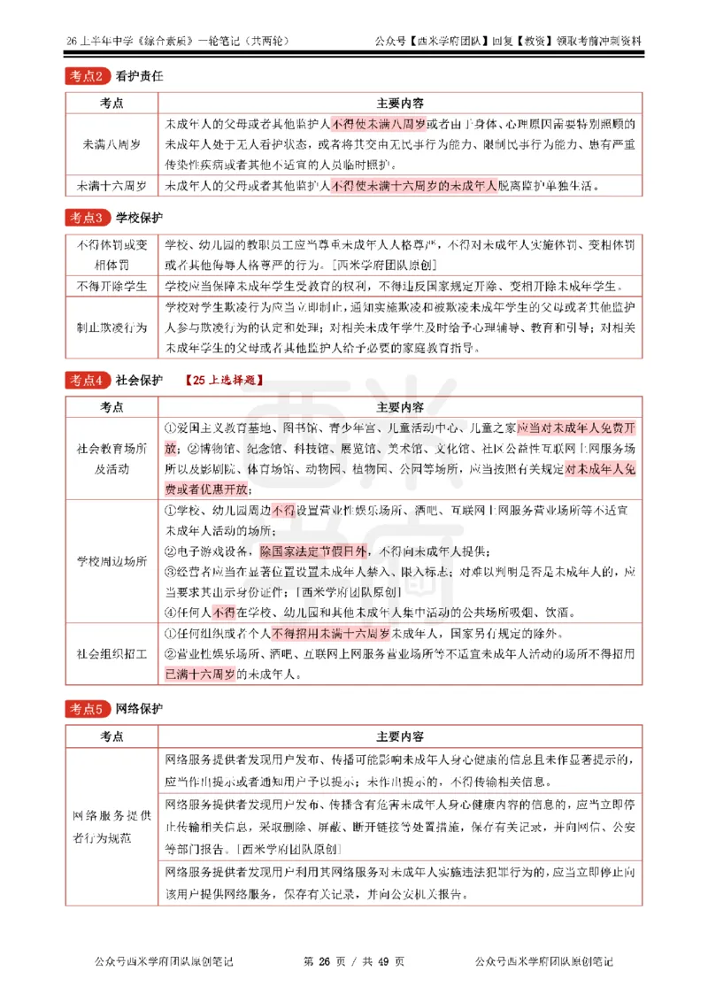 26上中学《综合素质》一轮笔记_教资_26上西米学府一轮重点笔记（中学科一）