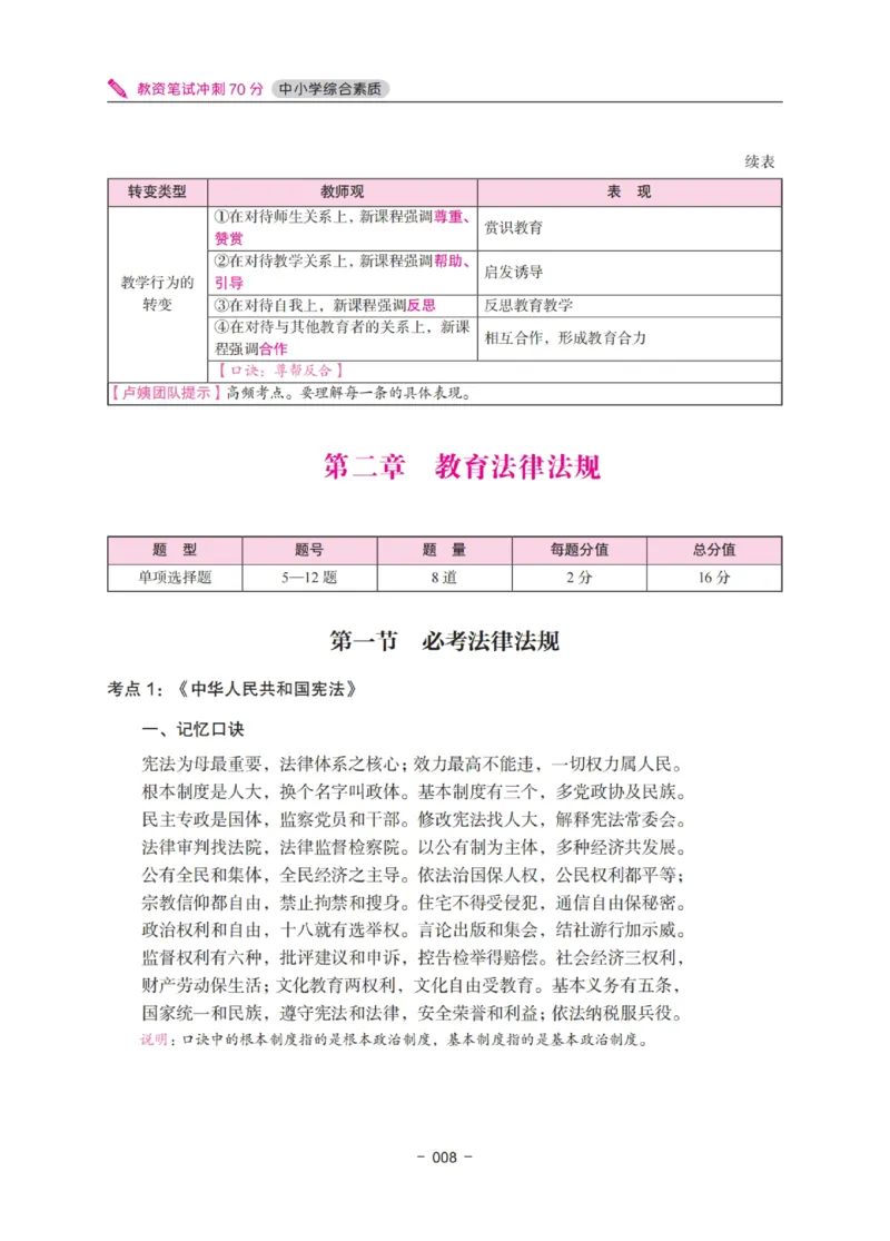《教资笔试冲刺70分&middot;中小学综合素质》_教资_初高中2026教资_25下教师资格证_5.L姨冲刺70分[急救班]_教资笔试L姨冲刺70-中学